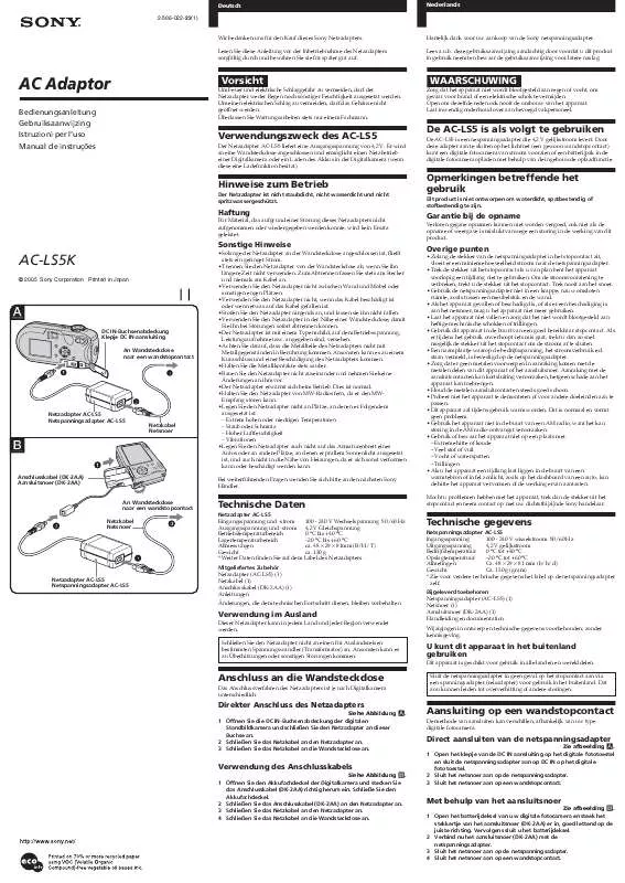 Mode d'emploi SONY AC-LS5K