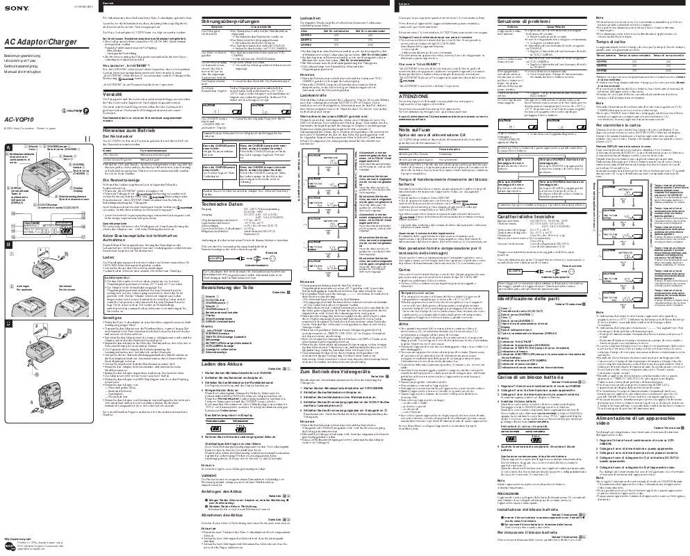 Mode d'emploi SONY AC-VQP10