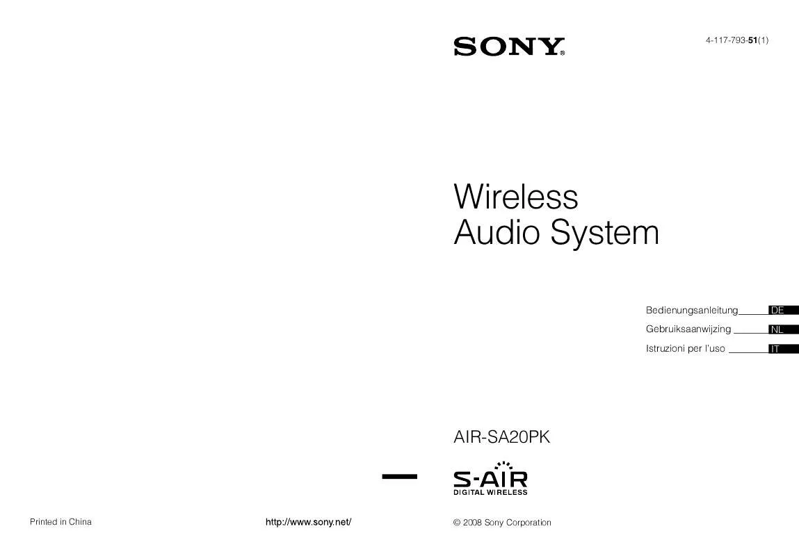 Mode d'emploi SONY AIR-SA20PK