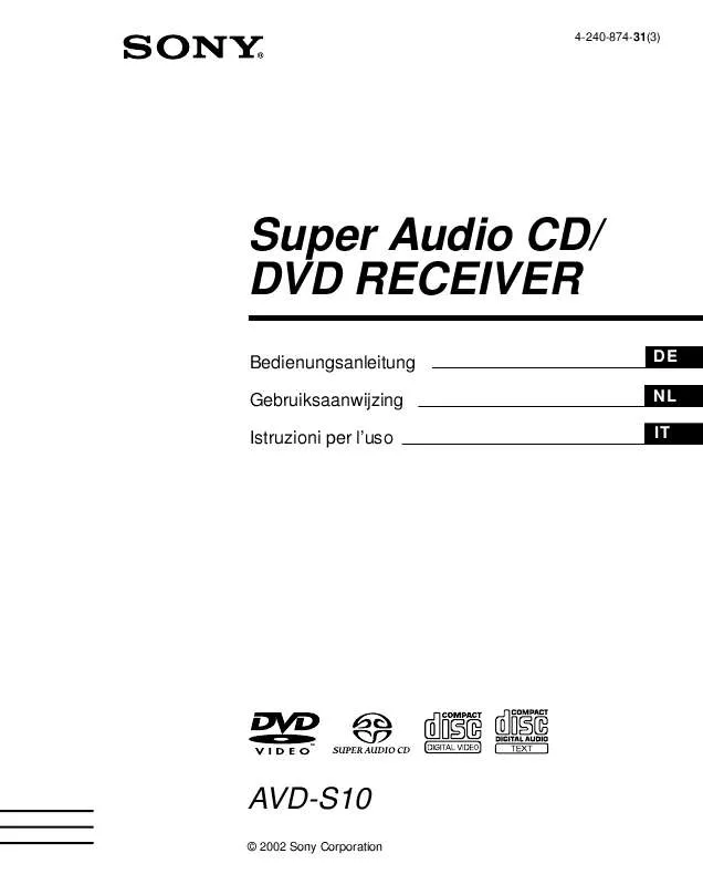 Mode d'emploi SONY AVD-S10