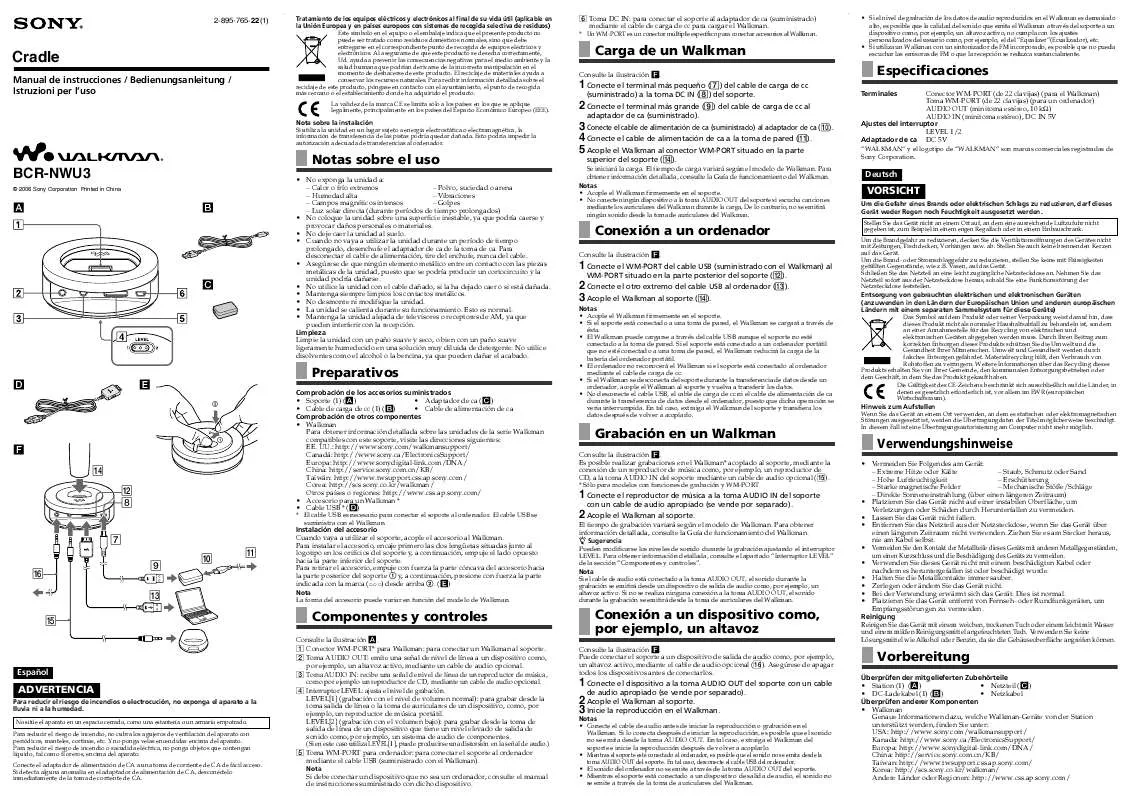 Mode d'emploi SONY BCR-NWU3