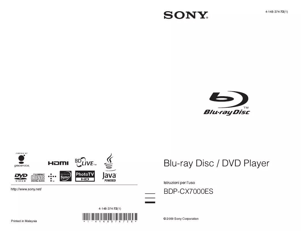 Mode d'emploi SONY BDP-CX7000ES