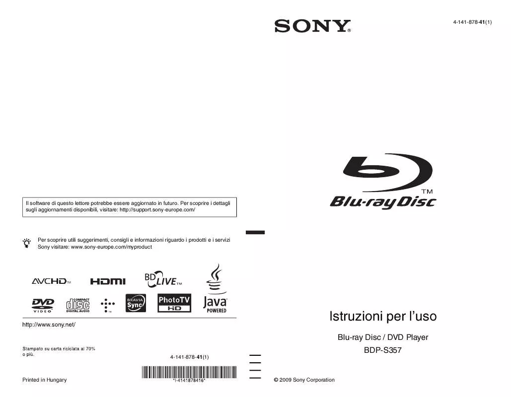 Mode d'emploi SONY BDP-S357