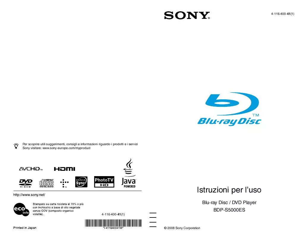 Mode d'emploi SONY BDP-S5000ES