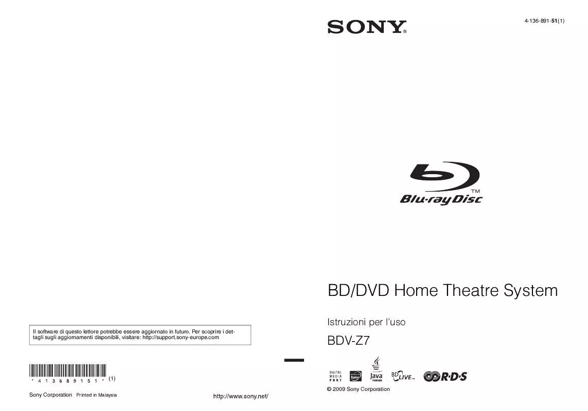 Mode d'emploi SONY BDV-Z7