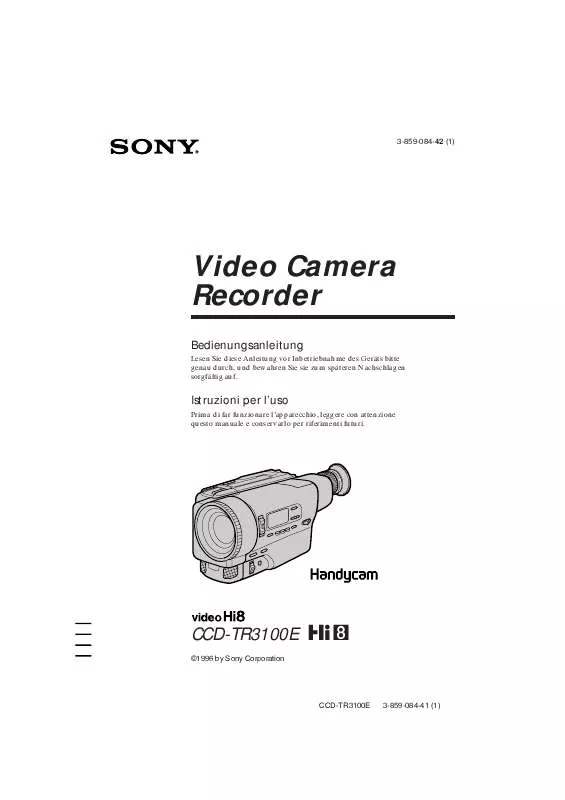 Mode d'emploi SONY CCD-TR3100E