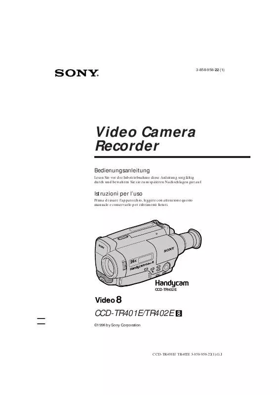 Mode d'emploi SONY CCD-TR401E