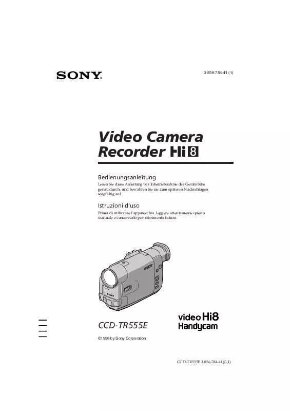 Mode d'emploi SONY CCD-TR555E