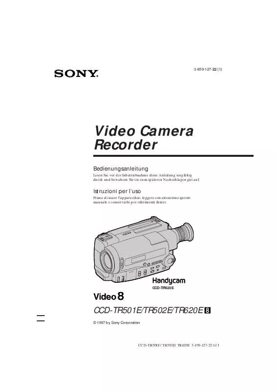 Mode d'emploi SONY CCD-TR620E