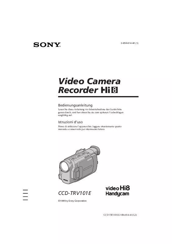 Mode d'emploi SONY CCD-TRV101E