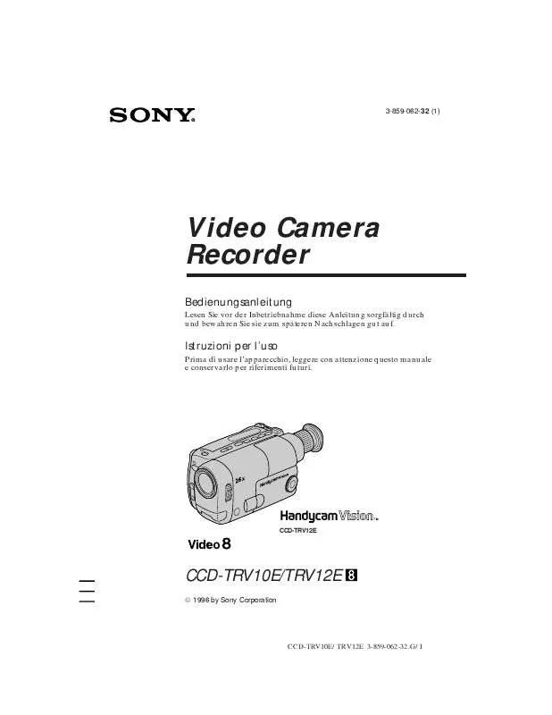 Mode d'emploi SONY CCD-TRV10E