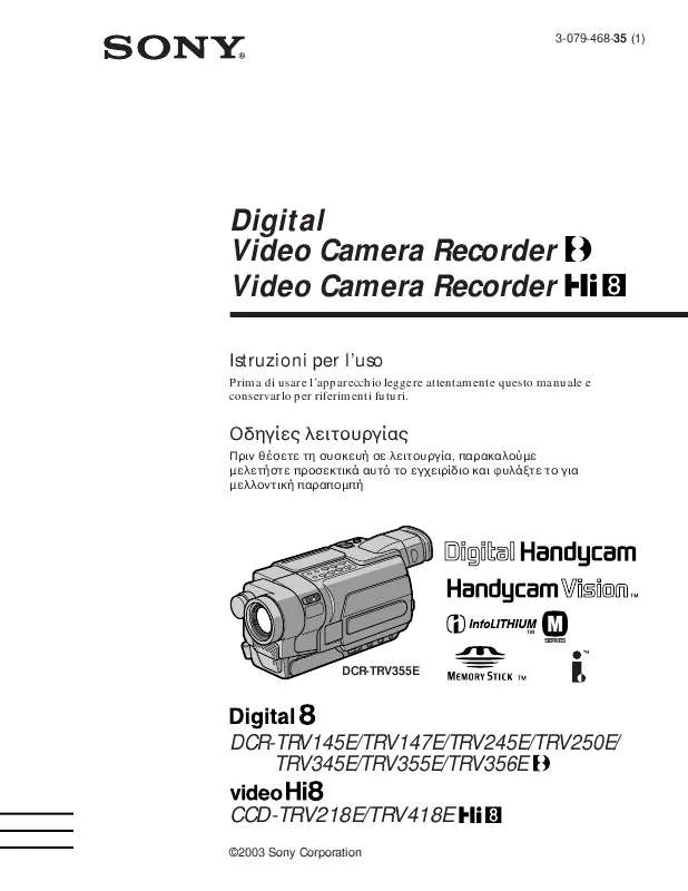 Mode d'emploi SONY CCD-TRV418E