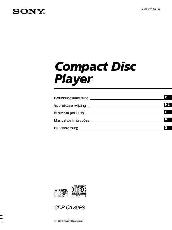 Mode d'emploi SONY CDP-CA80ES