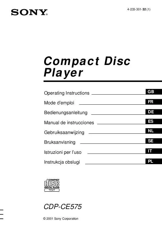 Mode d'emploi SONY CDP-CE575