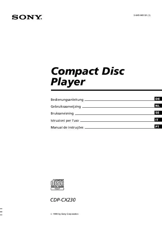 Mode d'emploi SONY CDP-CX230