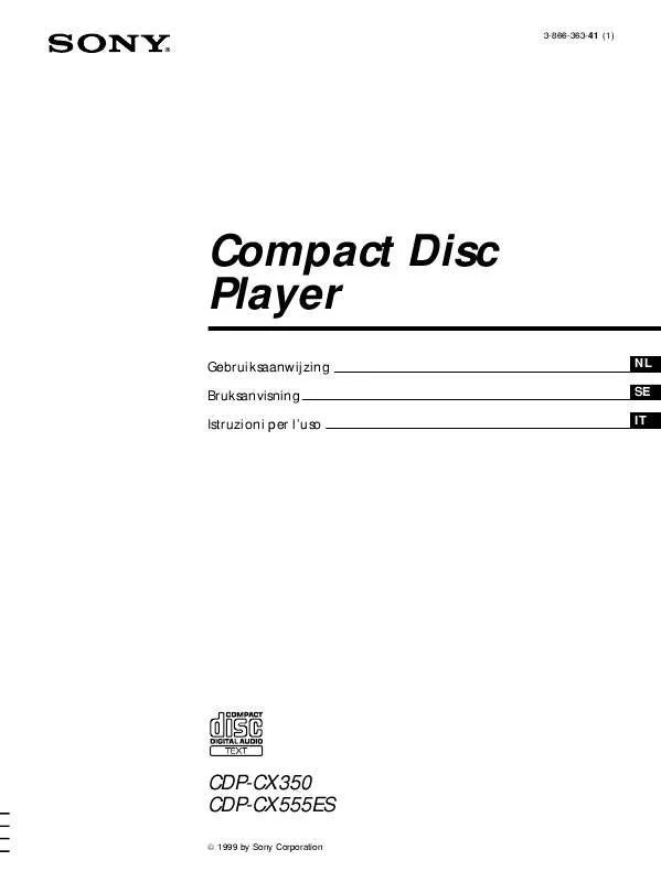 Mode d'emploi SONY CDP-CX350