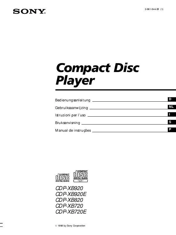 Mode d'emploi SONY CDP-XB820