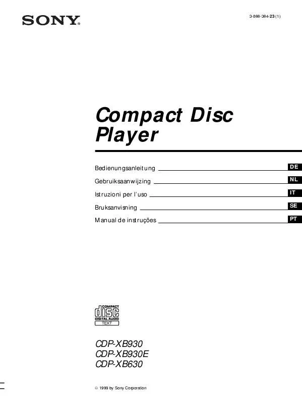 Mode d'emploi SONY CDP-XB930