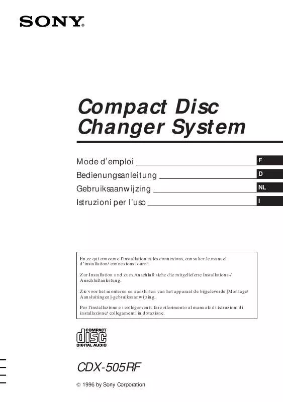 Mode d'emploi SONY CDX-505RF