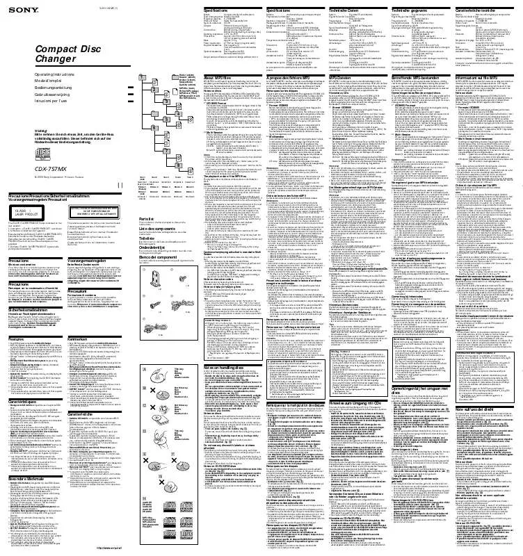 Mode d'emploi SONY CDX-757MX