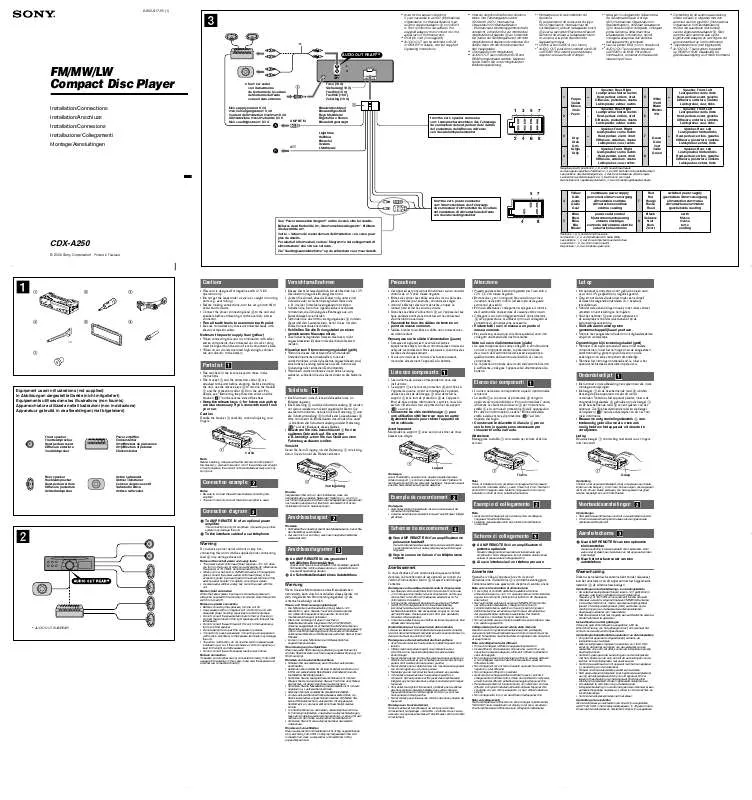 Mode d'emploi SONY CDX-A250