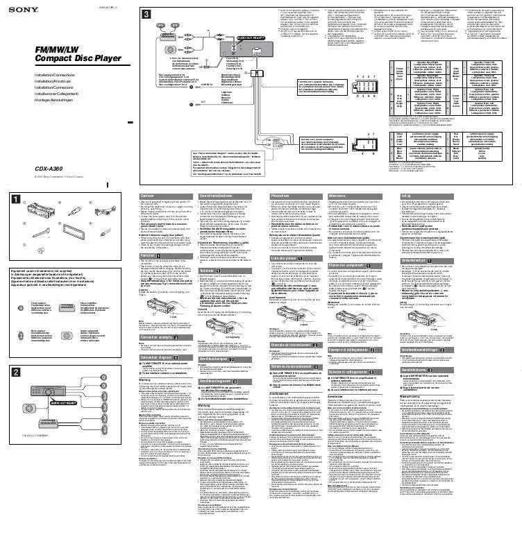 Mode d'emploi SONY CDX-A360