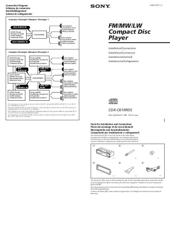 Mode d'emploi SONY CDX-C610RDS