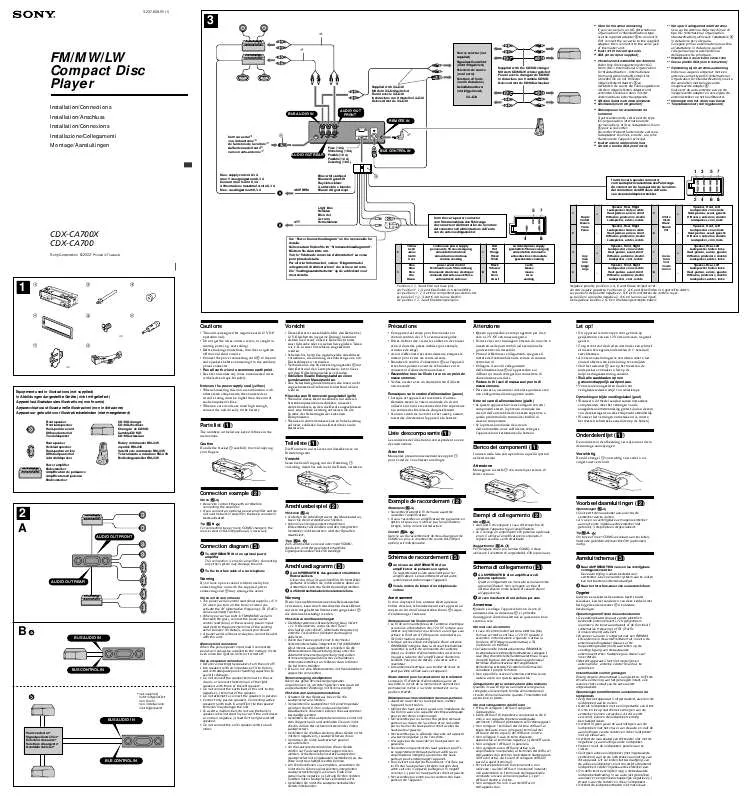 Mode d'emploi SONY CDX-CA700