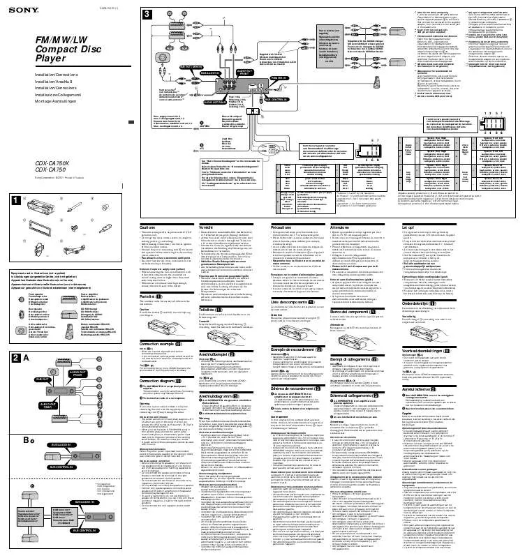 Mode d'emploi SONY CDX-CA750