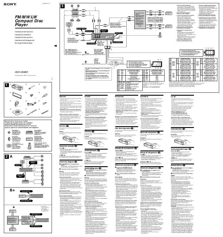 Mode d'emploi SONY CDX-CA850