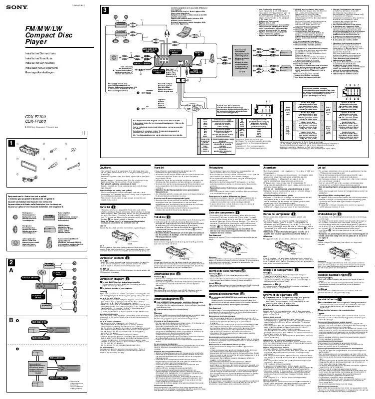 Mode d'emploi SONY CDX-F7700