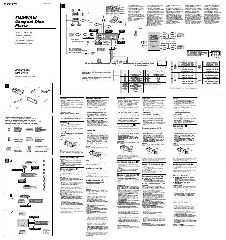 Mode d'emploi SONY CDX-F7750