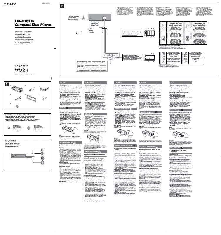 Mode d'emploi SONY CDX-GT111