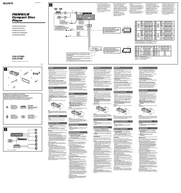 Mode d'emploi SONY CDX-GT200