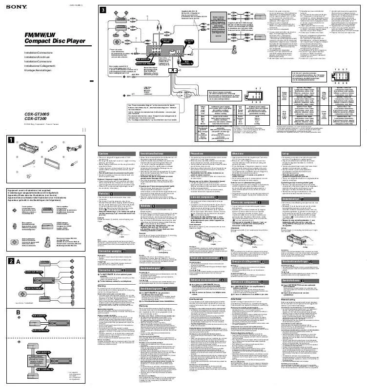 Mode d'emploi SONY CDX-GT300S