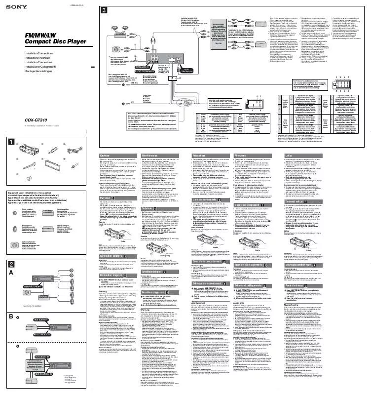 Mode d'emploi SONY CDX-GT310