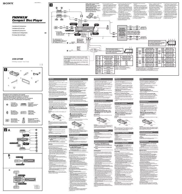 Mode d'emploi SONY CDX-GT500