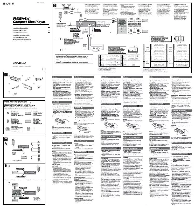 Mode d'emploi SONY CDX-GT50UI