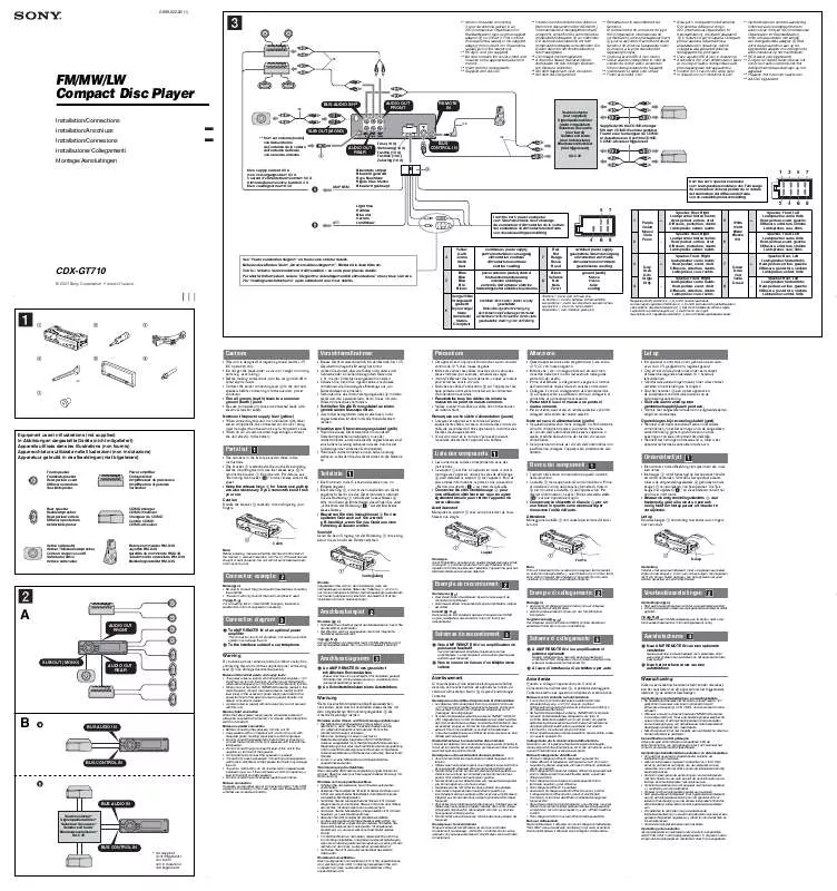 Mode d'emploi SONY CDX-GT710