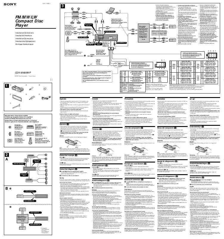 Mode d'emploi SONY CDX-M850MP