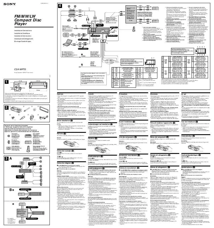 Mode d'emploi SONY CDX-MP70