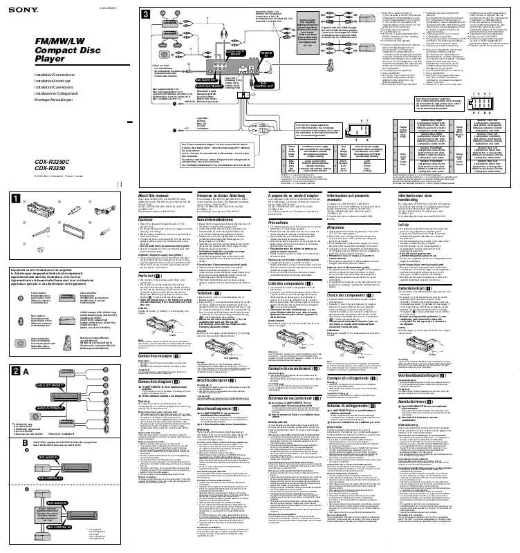 Mode d'emploi SONY CDX-R3350