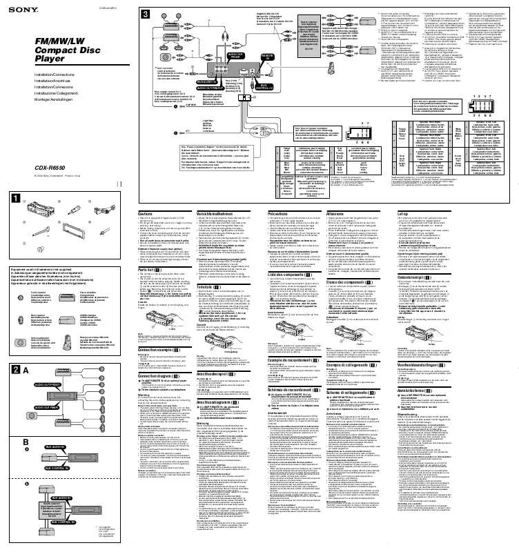 Mode d'emploi SONY CDX-R6550