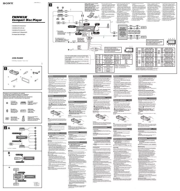 Mode d'emploi SONY CDX-RA550