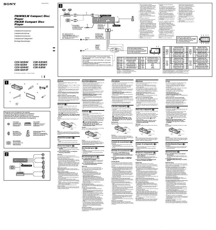 Mode d'emploi SONY CDX-S2010T