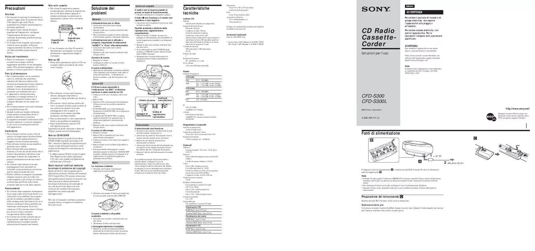 Mode d'emploi SONY CFD-S300