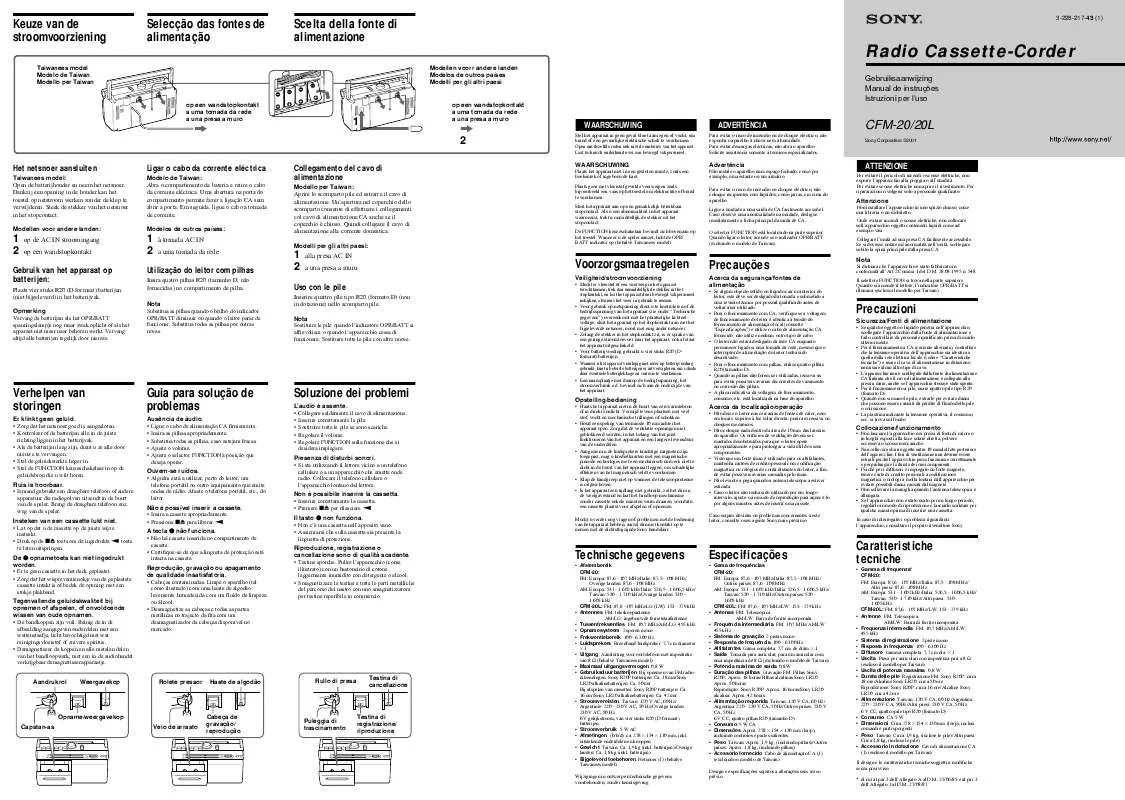 Mode d'emploi SONY CFM-20