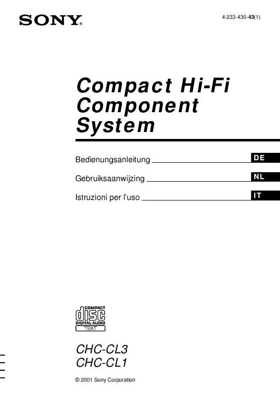 Mode d'emploi SONY CHC-CL1