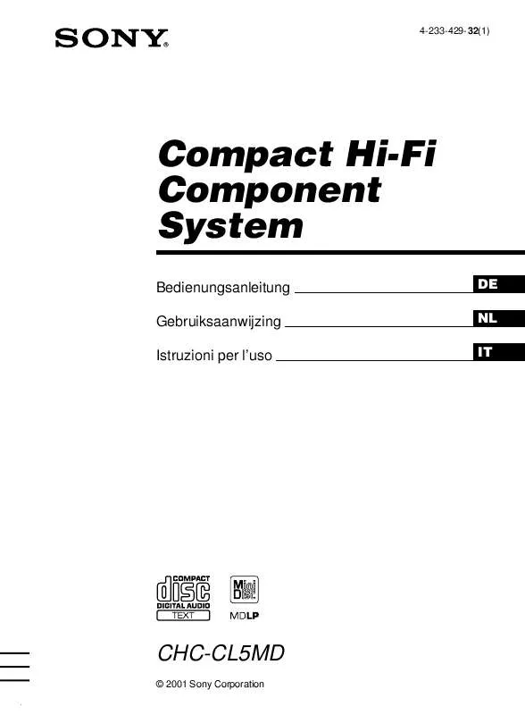 Mode d'emploi SONY CHC-CL5MD