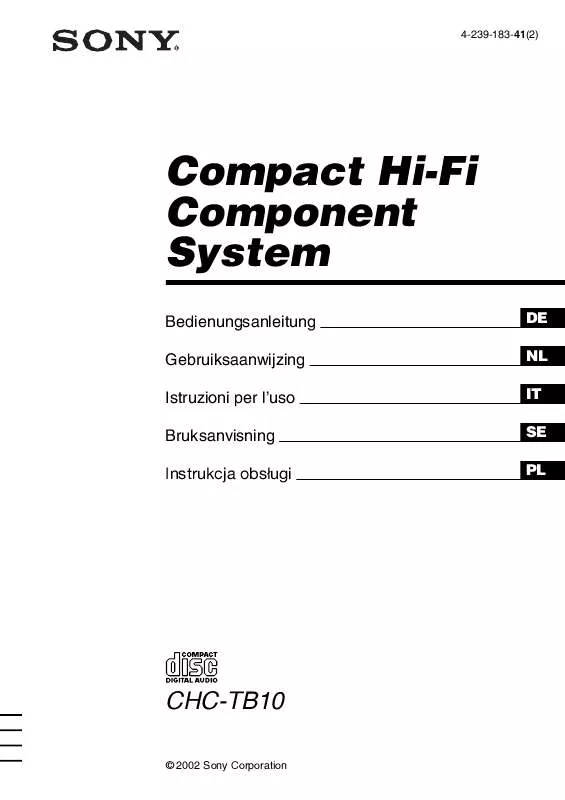 Mode d'emploi SONY CHC-TB10